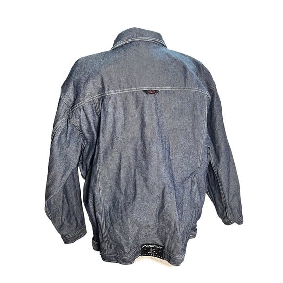 Knockout Jeans Los Angeles Mens Light Blue Denim Jacket Size XXXL Hip Hop Y2K - Picture 6 of 14